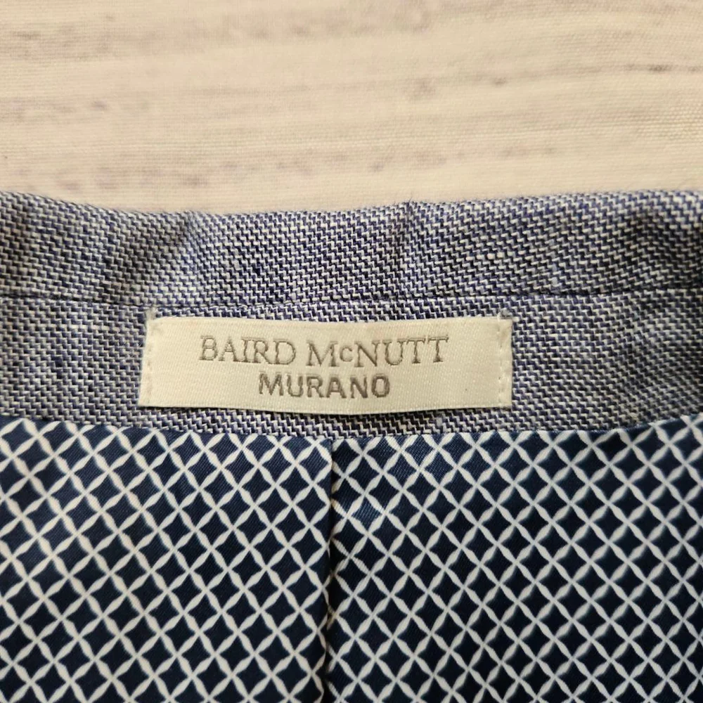 Baird & Mcnutt Murano Blue Linen Blazer Jacket Sports Coat Mens Large Slim Fit